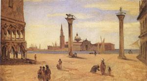 Venice,the Piazzetta,August-September (mk05), Jean Baptiste Camille  Corot